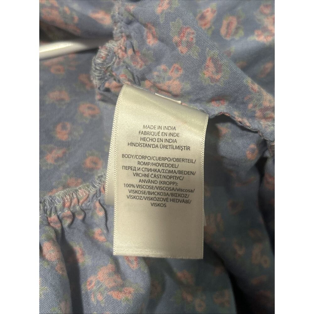 Polo Ralph Lauren Girls Size 7 Blue Floral Button Front Ruffle Hem Dress Pockets - Picture 9 of 9